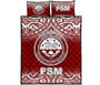 Federated States of Micronesia Quilt Bed Set - Federated States of Micronesia Seal Red Fog Style 1