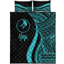 Yap Quilt Bet Set - Turquoise Polynesian Tentacle Tribal Pattern 5