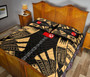 Wallis and Futuna Quilt Bed Set - Wallis and Futuna Coat Of Arms & Polynesian Yellow Tattoo Style 5