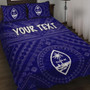 Guam Personalised Quilt Bed Set - Guam Seal With Polynesian Tattoo Style (Blue) 1