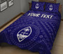Guam Personalised Quilt Bed Set - Guam Seal With Polynesian Tattoo Style (Blue) 3