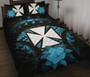 Wallis And Futuna Polynesian Quilt Bed Set Hibiscus Blue 1