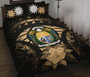 Nauru Polynesian Quilt Bed Set Hibiscus Gold 1