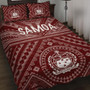 Samoa Quilt Bed Set - Samoa Seal In Polynesian Tattoo Style (Red) 1