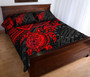 Cook Islands Polynesian Quilt Bed Set - Cook Islands Flag & Red Turtle Hibiscus 2