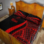 Niue Quilt Bet Set - Red Polynesian Tentacle Tribal Pattern 4