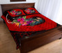 Yap Quilt Bed Set - Polynesian Hook And Hibiscus (Red) 3