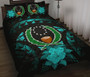 Pohnpei Polynesian Quilt Bed Set Hibiscus Turquoise 1