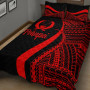 Pohnpei Quilt Bet Set - Red Polynesian Tentacle Tribal Pattern 2