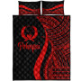 Pohnpei Quilt Bet Set - Red Polynesian Tentacle Tribal Pattern 5