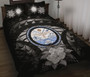 Marshall Islands Polynesian Quilt Bed Set Hibiscus Gray 1