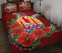 Tahiti Polynesian Quilt Bed Set - Hibiscus Coat of Arm Red 1