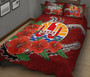 Tahiti Polynesian Quilt Bed Set - Hibiscus Coat of Arm Red 3