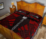 New Caledonia Quilt Bed Set - New Caledonia Coat Of Arms & Polynesian Red Tattoo Style 5