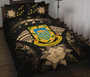 Tuvalu Polynesian Quilt Bed Set Hibiscus Gold 1