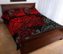 Samoa Polynesian Quilt Bed Set - Red Turtle Flowing 3