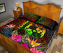 Tonga Polynesian Quilt Bed Set - Hibiscus and Banana Leaves 4