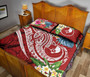 Yap Polynesian Quilt Bed Set - Summer Plumeria (Red) 4