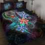 Pohnpei Quilt Bed Set - Plumeria Flowers Style 1
