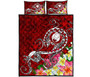 Pohnpei Quilt Bed Set - Turtle Plumeria (Red) 5