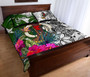 Vanuatu Custom Personalised Quilt Bet Set White - Turtle Plumeria Banana Leaf 3