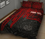 Samoa Personalised Quilt Bed Set - Samoa Seal With Polynesian Pattern In Heartbeat Style (Red) 2