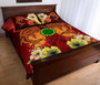 Cook Islands Custom Personalised Quilt Bed Sets - Tribal Tuna Fish 1