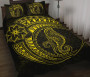 Polynesian Quilt Bed Set - Polynesian Yellow Seahorse Tattoo 2