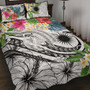 Marshall Islands Polynesian Quilt Bed Set - Summer Plumeria (White) 1