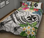 Wallis and Futuna Polynesian Quilt Bed Set - Summer Plumeria (White) 2