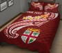 Fiji Custom Personalised Quilt Bed Set - Fiji Seal Polynesian Patterns Plumeria (Red) 2