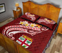 Fiji Custom Personalised Quilt Bed Set - Fiji Seal Polynesian Patterns Plumeria (Red) 4