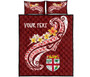 Fiji Custom Personalised Quilt Bed Set - Fiji Seal Polynesian Patterns Plumeria (Red) 5