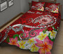 Samoa Custom Personalised Quilt Bed Set - Turtle Plumeria (Red) 2