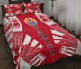 Tahiti Polynesian Quilt Bed Set - Tahiti Flag Red Tattoo 2