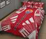 Tahiti Polynesian Quilt Bed Set - Tahiti Flag Red Tattoo 3