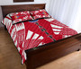 Tahiti Polynesian Quilt Bed Set - Tahiti Flag Red Tattoo 4