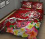 Tonga Custom Personalised Quilt Bed Set - Turtle Plumeria (Red) 2