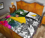 Tokelau Custom Personalised Quilt Bet Set White - Turtle Plumeria Banana Leaf 4