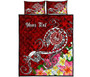 Tahiti Custom Personalised Quilt Bed Set - Turtle Plumeria (Red) 5