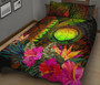 Northern Mariana Islands Personalised Quilt Bed Set - Hibiscus and Banana Leaves 2