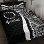 Cook Islands Custom Personalised Quilt Bet Set - White Polynesian Tentacle Tribal Pattern 1