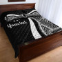 Cook Islands Custom Personalised Quilt Bet Set - White Polynesian Tentacle Tribal Pattern 3