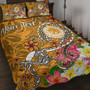 FSM Custom Personalised Quilt Bed Set - Turtle Plumeria (Gold) 1