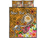 FSM Custom Personalised Quilt Bed Set - Turtle Plumeria (Gold) 5