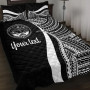 Marshall Islands Custom Personalised Quilt Bet Set - White Polynesian Tentacle Tribal Pattern Crest 1