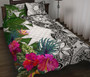 Nauru Custom Personalised Quilt Bet Set White - Turtle Plumeria Banana Leaf 1