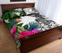 Nauru Custom Personalised Quilt Bet Set White - Turtle Plumeria Banana Leaf 3