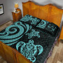 Fiji Quilt Bed Set - Turquoise Tentacle Turtle Crest 3