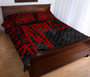 American Samoa Quilt Bed Set - Seal With Polynesian Pattern Heartbeat Style (Red) 3